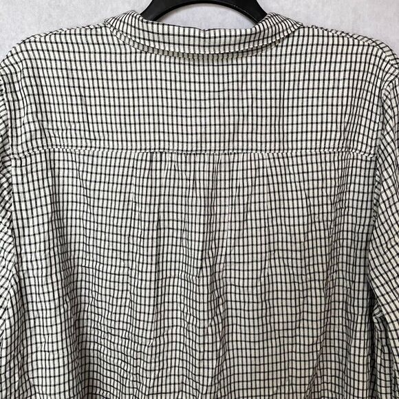 Nic+Zoe Femme Plaid Shirt Womens Sz 2X Black Plaid Button Up Long Sleeve Blouse - Picture 6 of 13